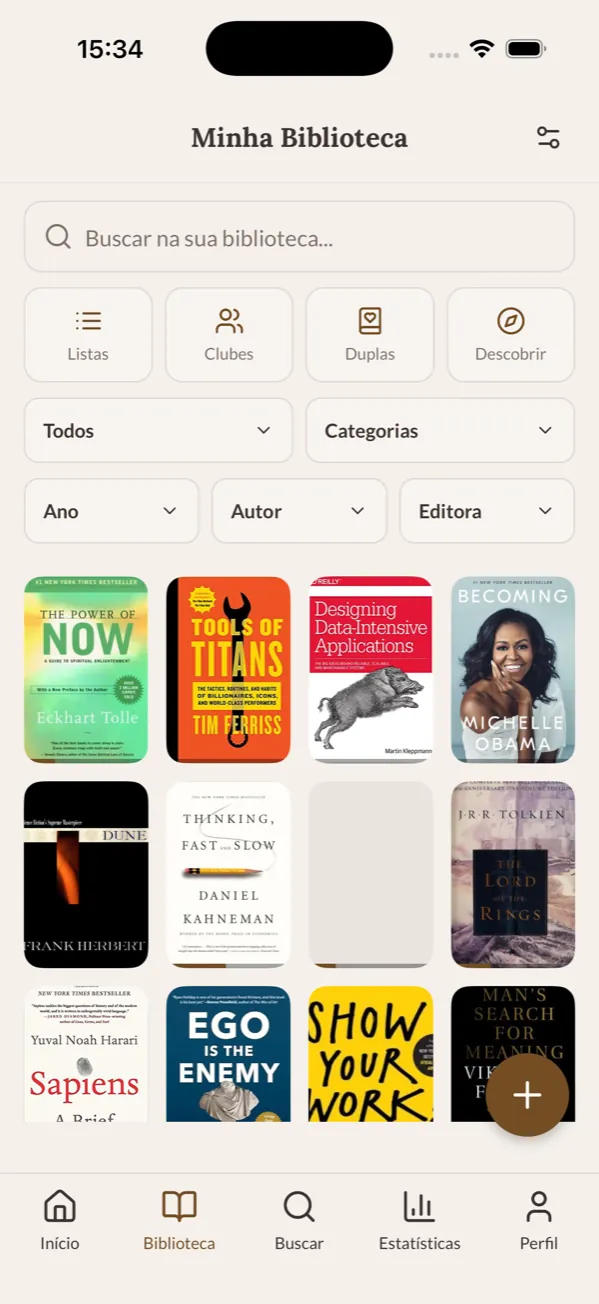 Tela Minha Biblioteca com livros
